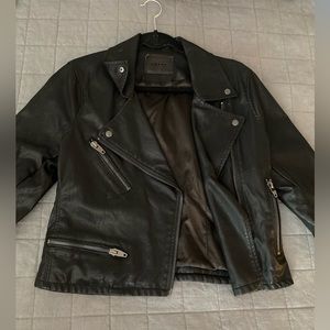 Cute Black Faux Leather Jacket